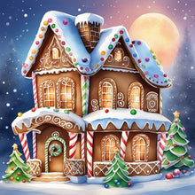 Load image into Gallery viewer, Snow Cabin-Full Round Diamond Painting-30x30cm
