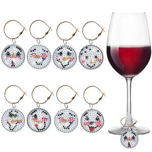8Pcs/Set Wine Glass Christmas-Diamond Pendant