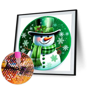 Christmas Snowman-Full Round Diamond Painting-30x30cm