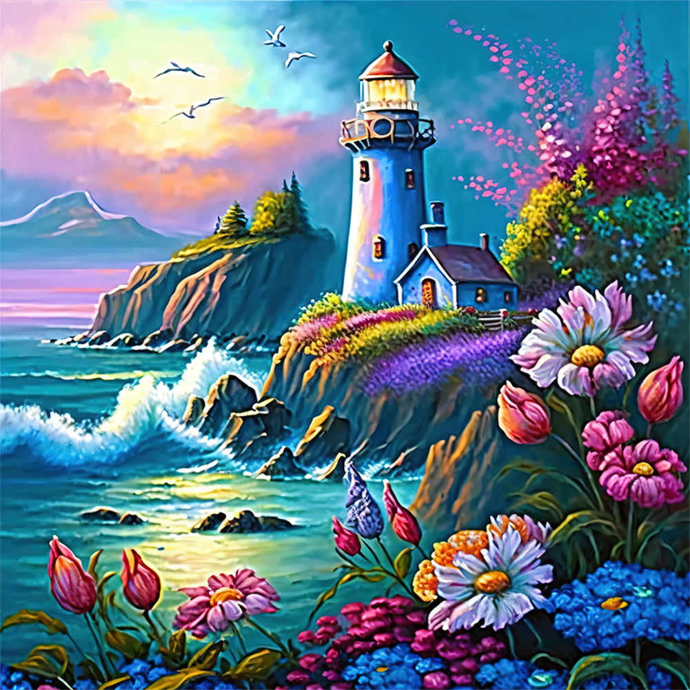 Lighthouse-Full Round Diamond Painting-30x30cm