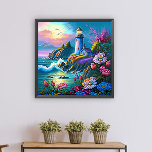 Lighthouse-Full Round Diamond Painting-30x30cm