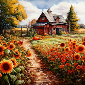 Harvest Farm-Full Round Diamond Painting-30x30cm