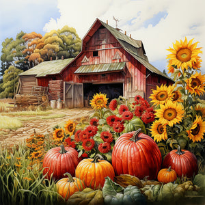Harvest Farm-Full Round Diamond Painting-30x30cm