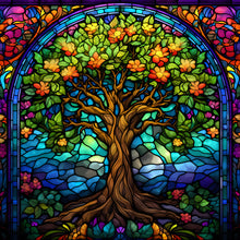 Load image into Gallery viewer, Tree Of Life Glass Painting-Full Round Diamond Painting-30x30cm
