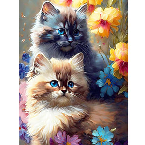 Cat-Full Round Diamond Painting-30x40cm