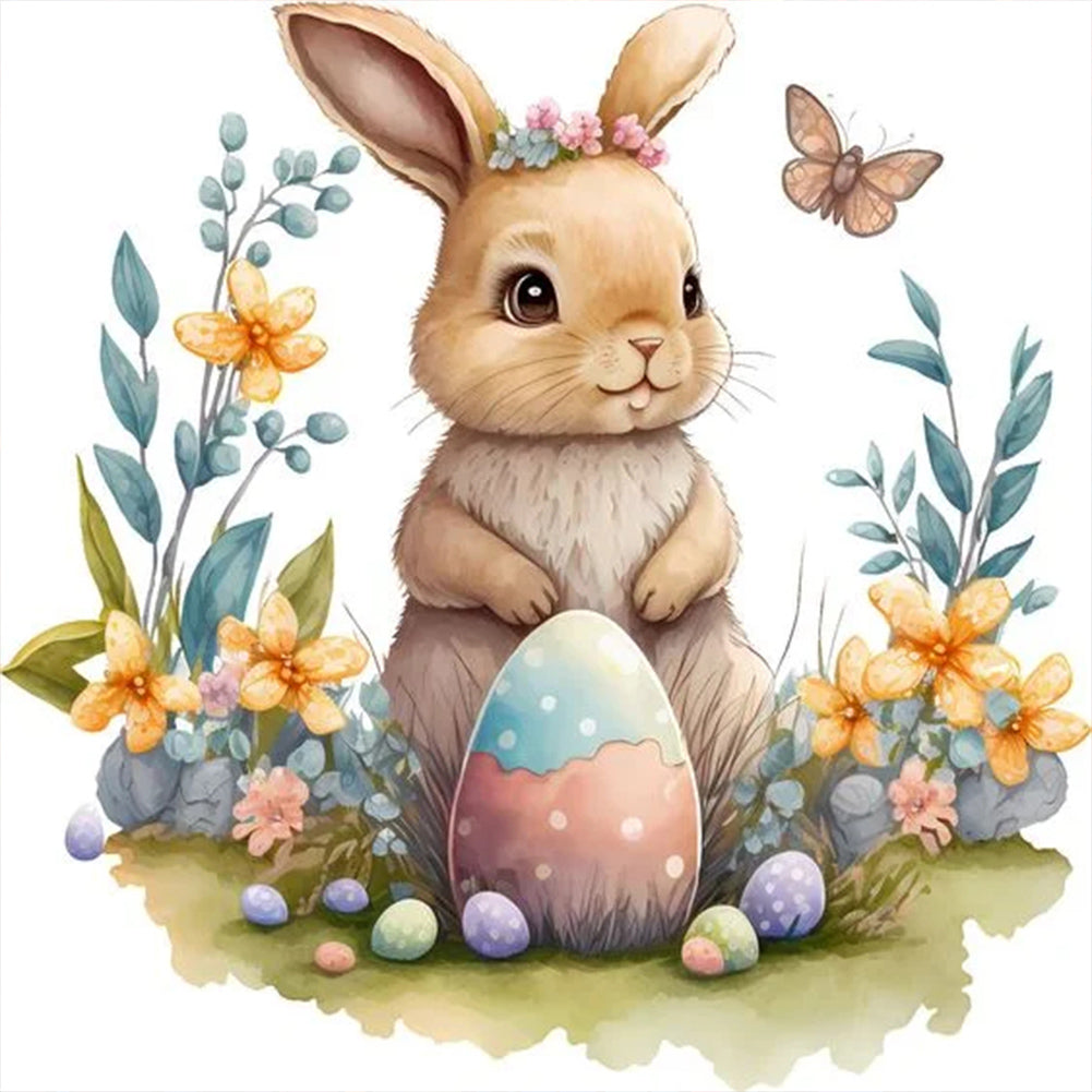 Rabbit-Full Round Diamond Painting-30x30cm