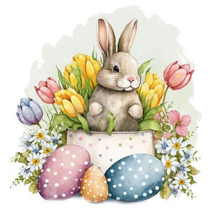 Rabbit-Full Round Diamond Painting-30x30cm