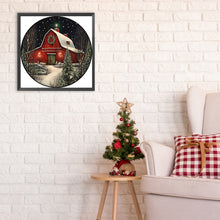 Load image into Gallery viewer, Christmas Snow Red House-Full Round Diamond Painting-30x30cm
