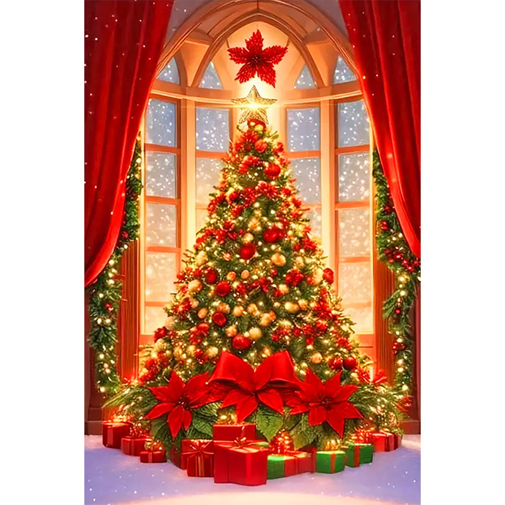 Christmas Tree-Full Round Diamond Painting-40x60cm-Large Size
