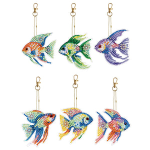 5/6/8Pcs/Set Christmas Flower-Double Side Drill-Diamond Keychain
