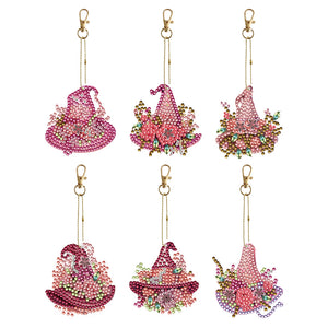 5/6/8Pcs/Set Christmas Flower-Double Side Drill-Diamond Keychain