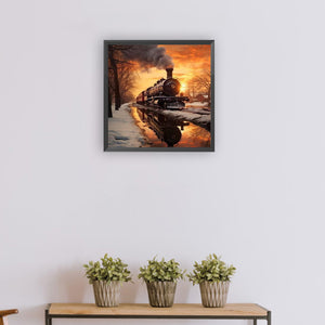Train-Full Round Diamond Painting-30x30cm