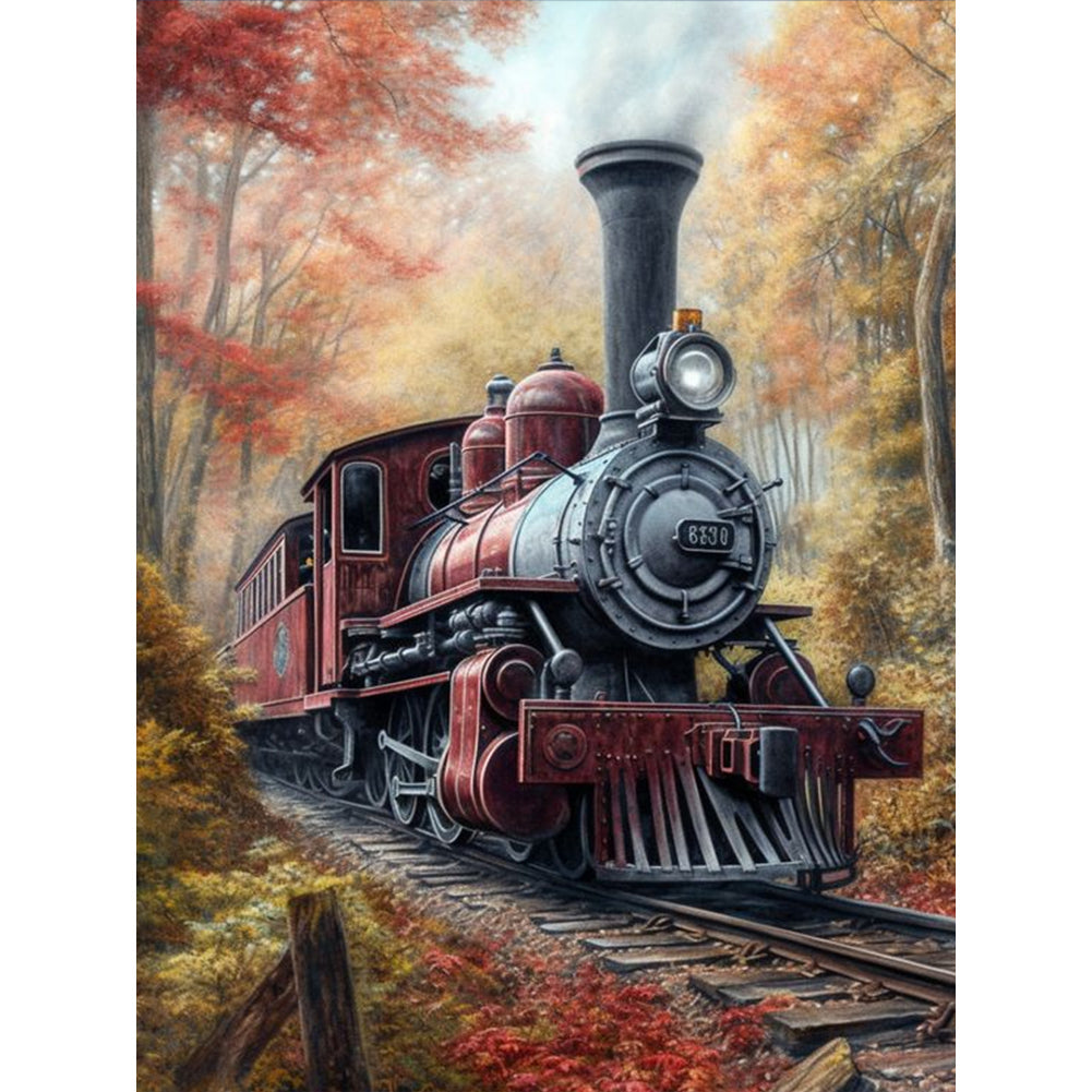 Train-Full Round Diamond Painting-30x40cm