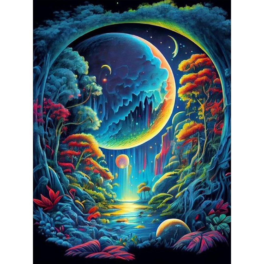 Moon-Full Round Diamond Painting-30x40cm