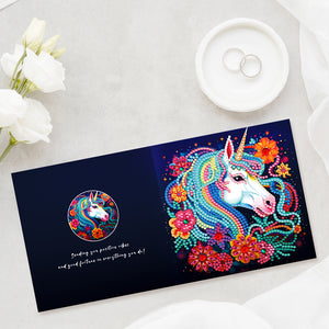 8Pcs/Set Unicorn-Diamond Greeting Cards