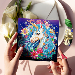 8Pcs/Set Unicorn-Diamond Greeting Cards