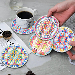 6Pcs/Set Mandala-Acrylic Waterproof Diamond Coaster