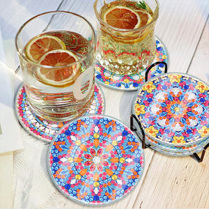 6Pcs/Set Mandala-Acrylic Waterproof Diamond Coaster