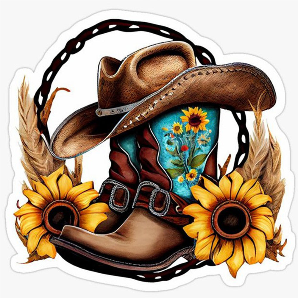 Cowboy Boots-Full Round Diamond Painting-30x30cm