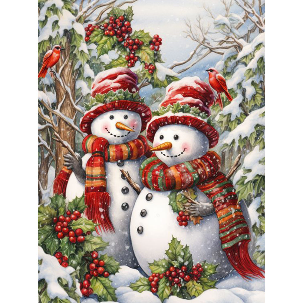 Christmas Snowman-Full Round Diamond Painting-30x40cm