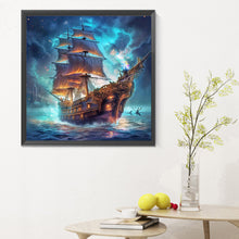 Load image into Gallery viewer, Sea Boat-Full Round Diamond Painting-30x30cm
