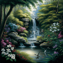 Load image into Gallery viewer, Secluded Forest Lake-Full Round Diamond Painting-30x30cm
