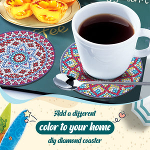 8Pcs/Set Mandala-Wooden Diamond Painting Coaster