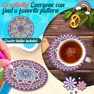 8Pcs/Set Mandala-Wooden Diamond Painting Coaster