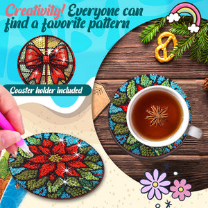 8Pcs/Set Christmas-Wooden Diamond Painting Coaster
