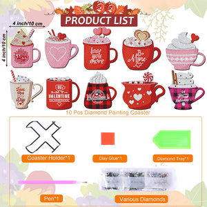 10Pcs/Set Ice Cream-Wooden Diamond Painting Coaster