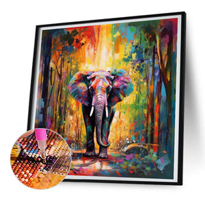 Elephant-Full Round Diamond Painting-30x30cm