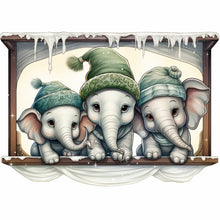 Load image into Gallery viewer, Christmas Animals-Full Round Diamond Painting-30x30cm
