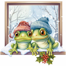 Load image into Gallery viewer, Christmas Animals-Full Round Diamond Painting-30x30cm
