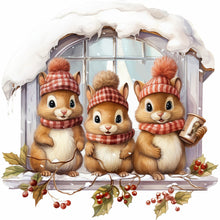 Load image into Gallery viewer, Christmas Animals-Full Round Diamond Painting-30x30cm
