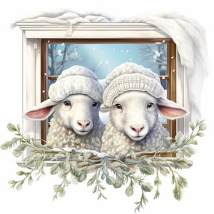 Christmas Animals-Full Round Diamond Painting-30x30cm