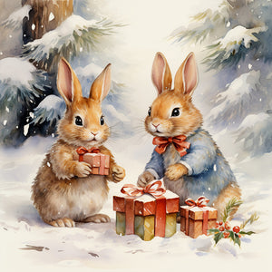 Rabbit-Full Round Diamond Painting-30x30cm