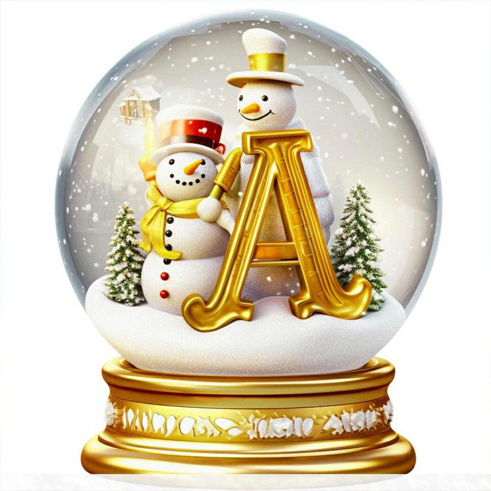 Christmas Alphabet Crystal Ball A-Full Round Diamond Painting-30x30cm