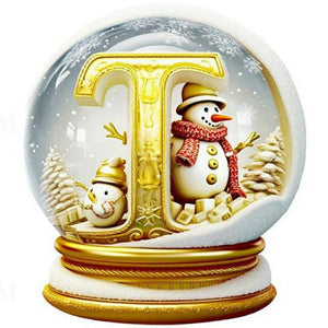 Christmas Alphabet Crystal Ball A-Full Round Diamond Painting-30x30cm