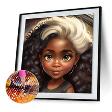 Load image into Gallery viewer, Black Girl-Full Round Diamond Painting-30x30cm

