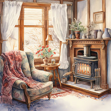 Load image into Gallery viewer, Winter Room-Full Round Diamond Painting-30x30cm
