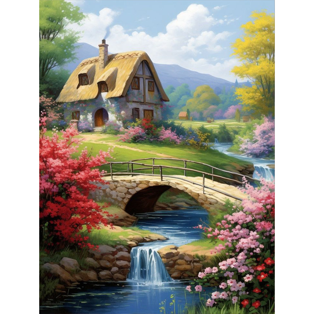 Country Cabin-Full Round Diamond Painting-30x40cm