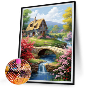 Country Cabin-Full Round Diamond Painting-30x40cm