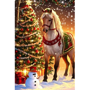Christmas Holiday Atmosphere-Full Round Diamond Painting-40x60cm-Large Size