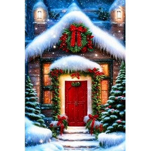 Christmas Holiday Atmosphere-Full Round Diamond Painting-40x60cm-Large Size