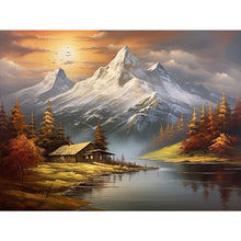 Load image into Gallery viewer, Snow Mountain Woods-Full Round Diamond Painting-40x30cm
