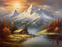 Load image into Gallery viewer, Snow Mountain Woods-Full Round Diamond Painting-40x30cm
