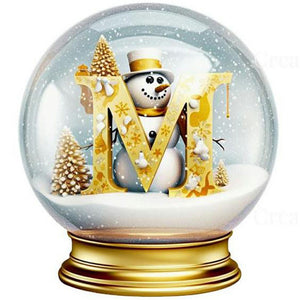 Christmas Crystal Ball Letter-Full Round Diamond Painting-30x30cm