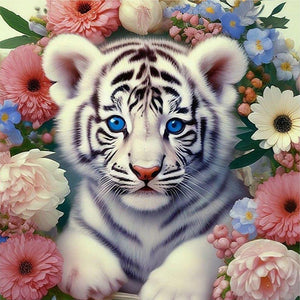 Animal Flower-Full Round Diamond Painting-30x30cm