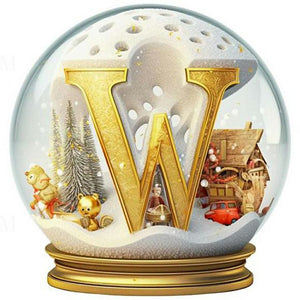 Christmas Crystal Ball W-Full Round Diamond Painting-30x30cm