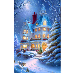 Christmas House-Full Round Diamond Painting-40x60cm-Large Size